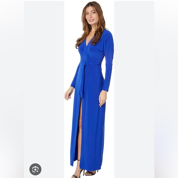 Norma Kamali Dresses & Skirts - NWT Norma Kamali Dolman Wrap Colbalt Blue Maxi Dress Gown Medium 38